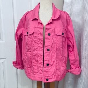 St. John's Bay Hot Pink Denim Jacket Plus Size 0X